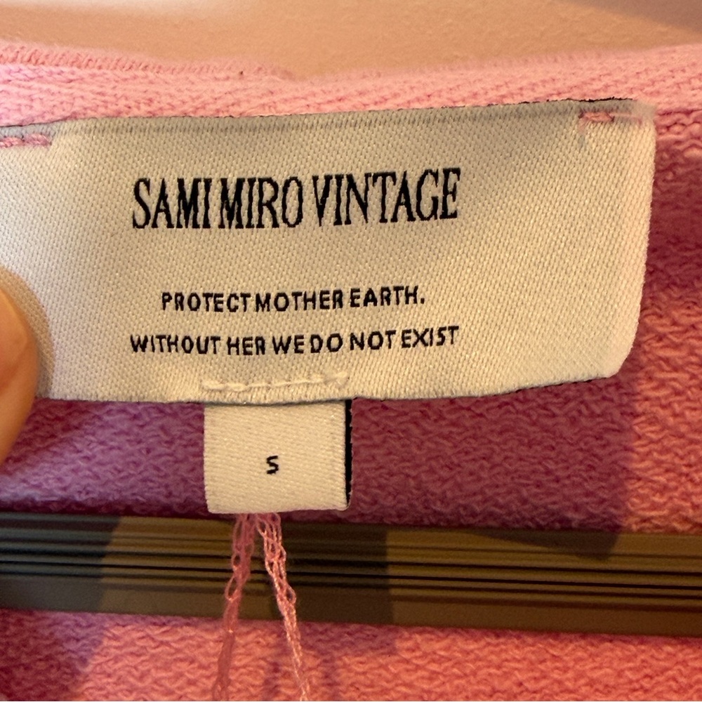 Sami Miro Vintage Pink Cropped Hoodie - Picture 3 of 7